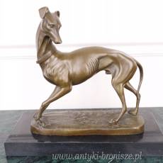 Pies myśliwski / chart z brązu