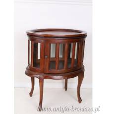 Stylowy barek vintage z brązową, zdejmowaną tacą w barokowym stylu