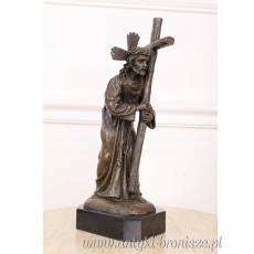 JEZUS NIOSĄCY KRZYŻ -KALWARIA -FIGURA Z BRĄZU