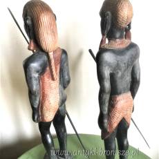 Murzyńska para rzeźby drewno heban  Namibia Afryka 1948r