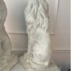 SIEDZĄCE LWY FIGURA ALABASTROWA KOMPLET. białe