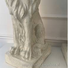 SIEDZĄCE LWY FIGURA ALABASTROWA KOMPLET. białe