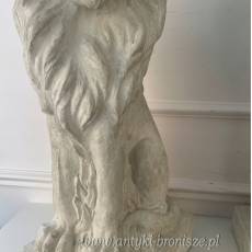 SIEDZĄCE LWY FIGURA ALABASTROWA KOMPLET. białe