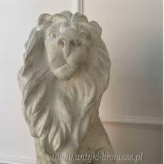 SIEDZĄCE LWY FIGURA ALABASTROWA KOMPLET. białe