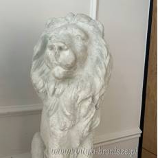 SIEDZĄCE LWY FIGURA ALABASTROWA KOMPLET. białe