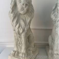 SIEDZĄCE LWY FIGURA ALABASTROWA KOMPLET. białe