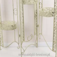 BIAŁA PERGOLA metalowa półka stojak na kwiaty