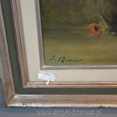 Anemony w dzbanie olej na płótnie J. Renier  Belgia poł.XXw 55/70cm