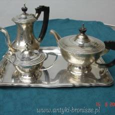Serwis do kawy/herbaty "Art Déco"- angielski plater E.P.N.S - poz. 3045