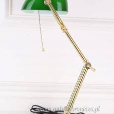 BANKIERKA -ZIELONO-ZŁOTA -LAMPKA na biurko Styl Vintage!
