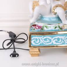 Piękna lampka nocna porcelana POSTACIOWA