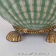SZKATUŁKA- BOMBONIERA- PORCELANA zielona muszelka
