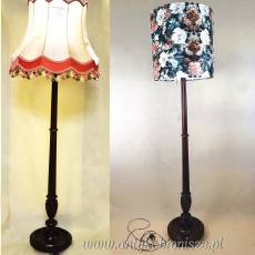 Lampa podłogowa drewniana mahoń Anglia lata 20te  188cm