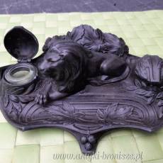 Kalamarz "Art Nouveau" z brazu artystycznego z lwem - poz. 2451