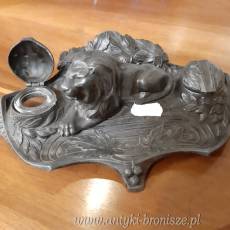 Kalamarz "Art Nouveau" z brazu artystycznego z lwem - poz. 2451