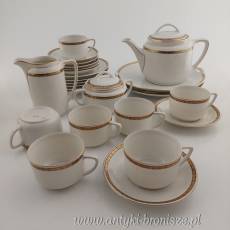 Zestaw porcelanowy do kawy/herbaty art -deco dla 6 osób KPM Wałbrzych 1904-1927