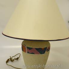 Lampa stołowa ceramiczna podpisana dekoracja geometryczna
