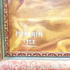 Bukiet astrów olej na płótnie M.Marin 1925r 68/74cm