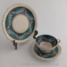 Filiżanka porcelanowa (trio) Turyngia Kahla ręcznie malowana