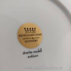 Zestaw porcelanowy kawowy dla 12 osób (bez dzbanka) Hutschenreuther lata 60-70. XXw biel złoto