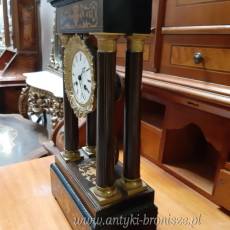 Zegar kolumnowy drewniany, brazowy - Epoka Charles X - poz. 75