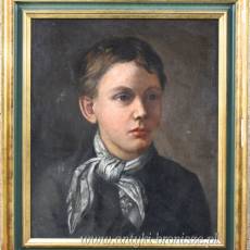 ONP “Portret chlopca". Podpisany "Ch. Fontaine, w zloconej ramie z zielonym paskiem - poz. 5968