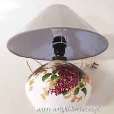 Lampa lampka szkło opalinowe, ręcznie malowane Francja lata 50te