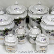 Zestaw kuchenny pojemniki z porcelany (polichromia) z pokrywkami na produkty spozywcze i przyprawy - poz. 6268