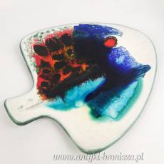 Patera ceramiczna ryba, dekoracja fat lava, Janaky, Węgry lata 60/70te