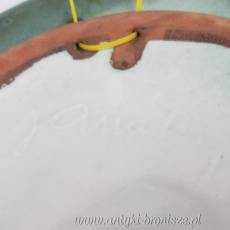 Patera ceramiczna ryba, dekoracja fat lava, Janaky, Węgry lata 60/70te