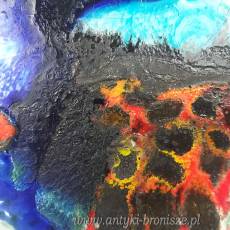 Patera ceramiczna ryba, dekoracja fat lava, Janaky, Węgry lata 60/70te