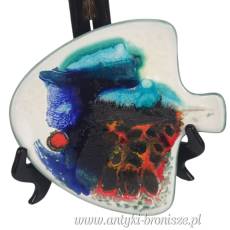 Patera ceramiczna ryba, dekoracja fat lava, Janaky, Węgry lata 60/70te