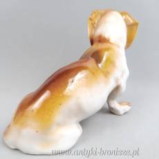 Jamnik siedzący duża figurka 20/15.5cm Steatyt Katowice lata 50te