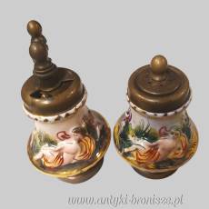 Vintage Italy Solniczka i Pieprzniczka Młynek ceramika Capodimonte lata 60te