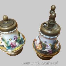 Vintage Italy Solniczka i Pieprzniczka Młynek ceramika Capodimonte lata 60te