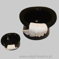 Dwa ceramiczne kapelusze cylindry wazony/ doniczki lata 70/80 XXw