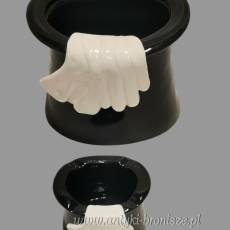 Dwa ceramiczne kapelusze cylindry wazony/ doniczki lata 70/80 XXw
