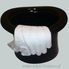 Dwa ceramiczne kapelusze cylindry wazony/ doniczki lata 70/80 XXw
