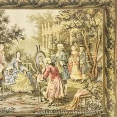 Duży  gobelin na ścianę scenka dworska  Francja 150/125cm
