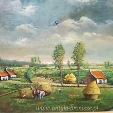 Olej na płótnie w drewnianej ramie podpisany Frans Noppe Holandia 1920/57