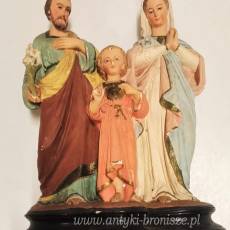 Gipsowa figurka rzeźba Świętej Rodziny wys.32,szer.25cm pierwsza połowa XXw