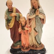 Gipsowa figurka rzeźba Świętej Rodziny wys.32,szer.25cm pierwsza połowa XXw