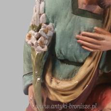 Gipsowa figurka rzeźba Świętej Rodziny wys.32,szer.25cm pierwsza połowa XXw