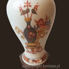 Porcelanowa lampa stołowa kwiaty Limoges Francja lata 70te