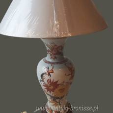 Porcelanowa lampa stołowa kwiaty Limoges Francja lata 70te