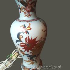 Porcelanowa lampa stołowa kwiaty Limoges Francja lata 70te