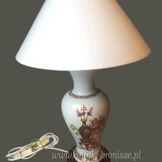 Porcelanowa lampa stołowa kwiaty Limoges Francja lata 70te