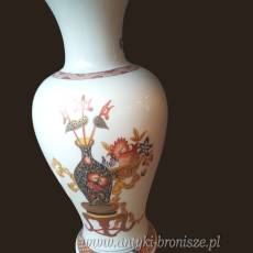 Porcelanowa lampa stołowa kwiaty Limoges Francja lata 70te