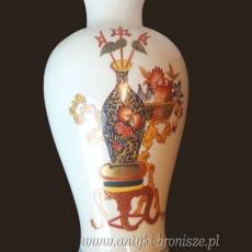 Porcelanowa lampa stołowa kwiaty Limoges Francja lata 70te