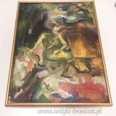 Olej na płótnie podpisany "Błysk" Halina Stępniak wys.77cm szer 57cm